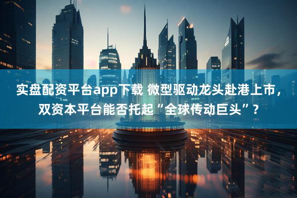 实盘配资平台app下载 微型驱动龙头赴港上市，双资本平台能否托起“全球传动巨头”？