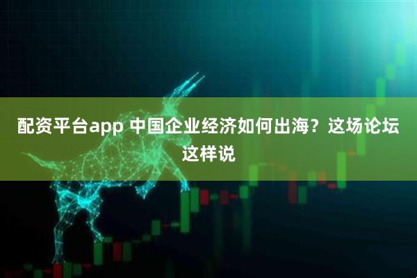 配资平台app 中国企业经济如何出海？这场论坛这样说