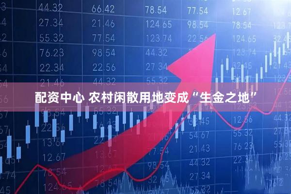 配资中心 农村闲散用地变成“生金之地”